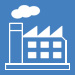 an icon of a manufacturing plant with a chimney execrating smoke