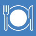 an icon of a plate with a knife and fork denoting a restaurant