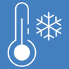 an icon of a thermometer next to a snowflake denoting cool tempetatures